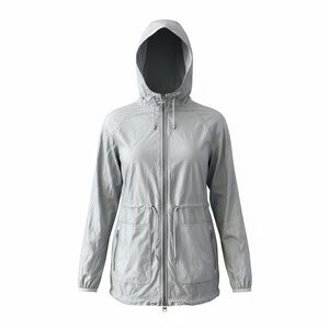 Calvin Klein Women’s Windbreaker Jacket, Gray, Hooded, Lightweight, Size Small